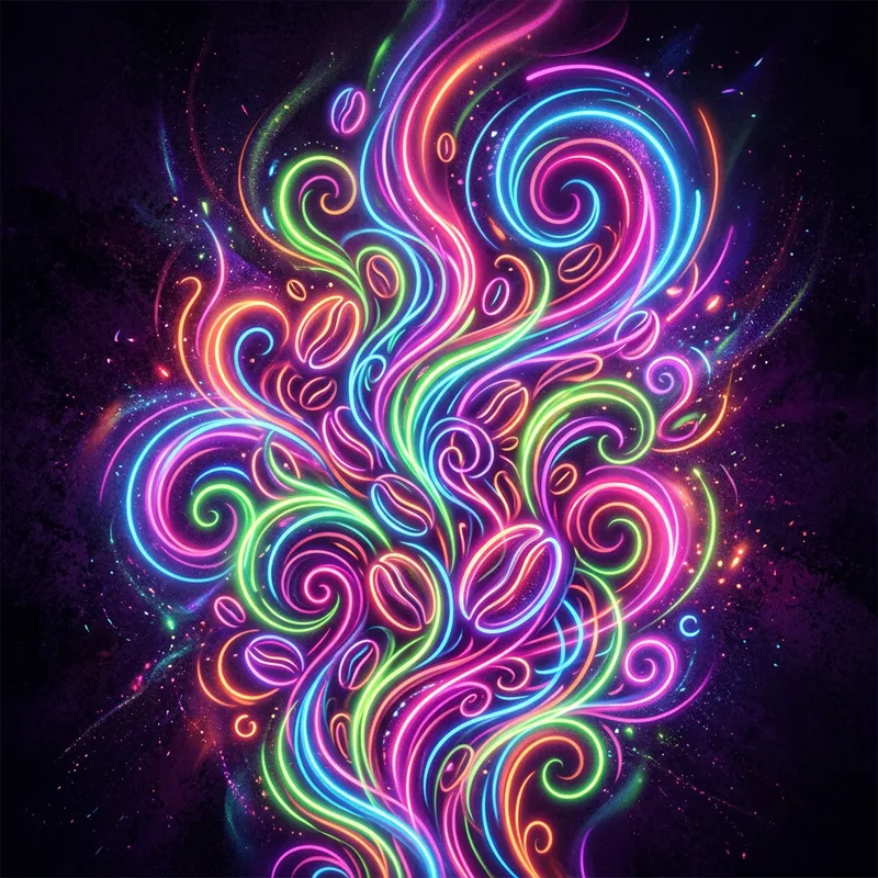 Abstract Coffee Art | Neon Vibes & Unique Designs
