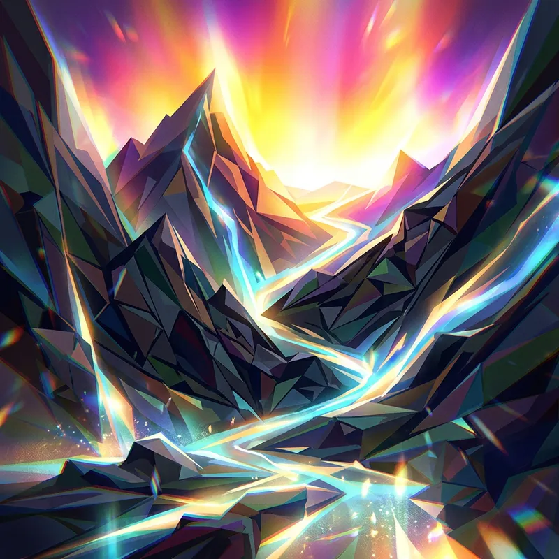 Abstract Mountain Landscape Art