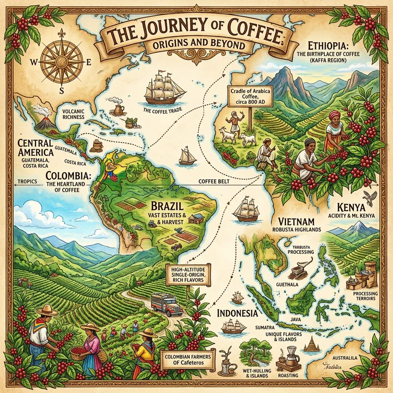 Exploring Coffee's Journey: Ethiopia to Colombia and Beyond
