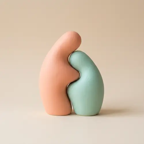 Empathetic Embrace: Minimalist Abstract Art