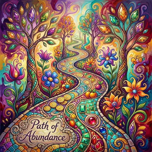 Path of Abundance - Vibrant Colors & Nature Elements
