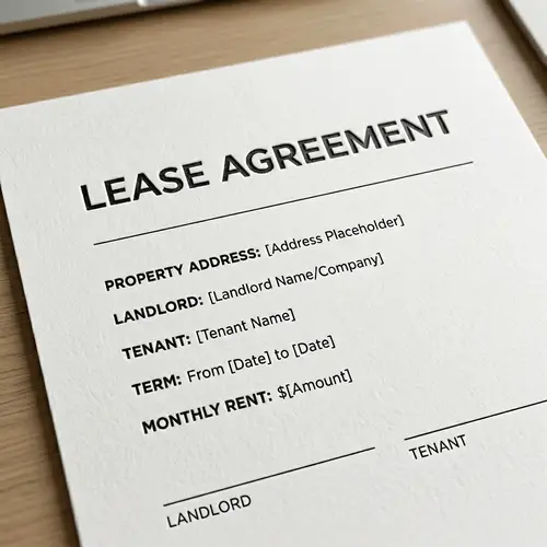 Custom Black and White Minimalist Inscription on Lease Document