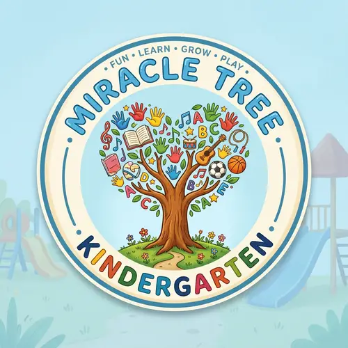 Creative Kindergarten Logo Design with Miracle Tree