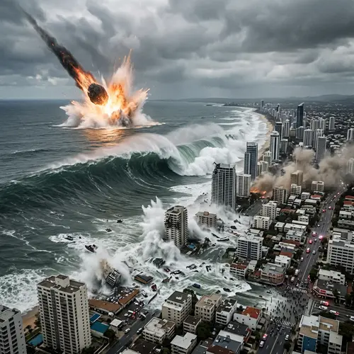 Meteor Strike: Tidal Wave Devastates City