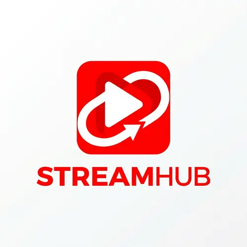 Innovative Video-Sharing Platform Logo Design in Red & White