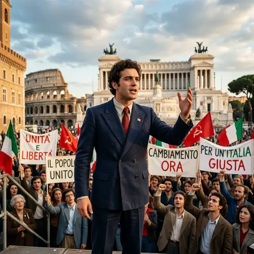 Young Revolutionary Leader in Italy