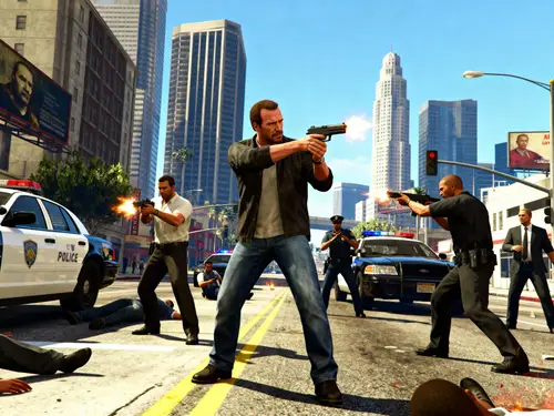 GTA 5 Michael: Epic Gunfight in City