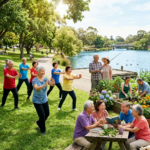 Vibrant Asian Senior Citizens Leading Positive Lifestyle