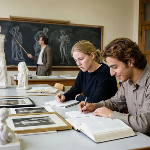 Art History Class: Female and Male Students in Lecture