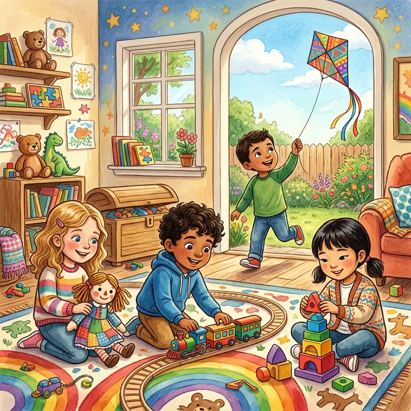 Diverse Children's Toys and Games for Fun Playtime