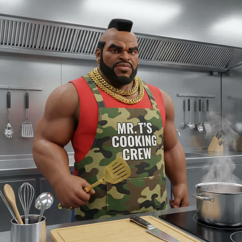 3D Render: Muscular Chef with Mohawk Inspiration