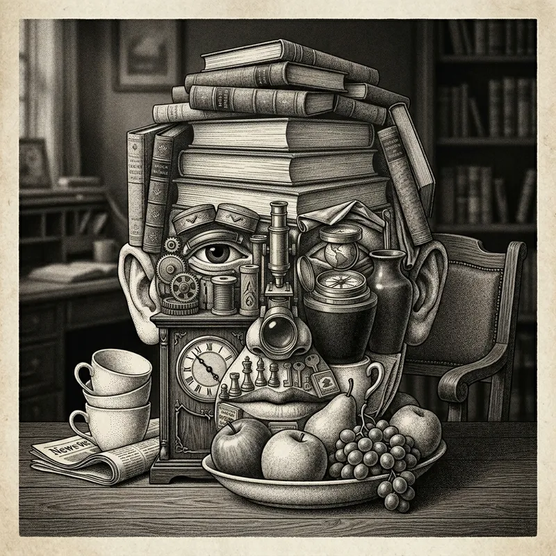 Create a Person's Face Graphic Illusion with Objects | Optical Art