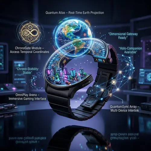 Ultra-Futuristic Quantum Wristwatch – Time & Space Tech