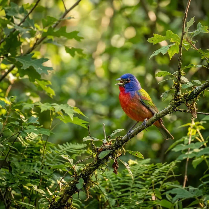 Colorful Bird in Lush Green Forest