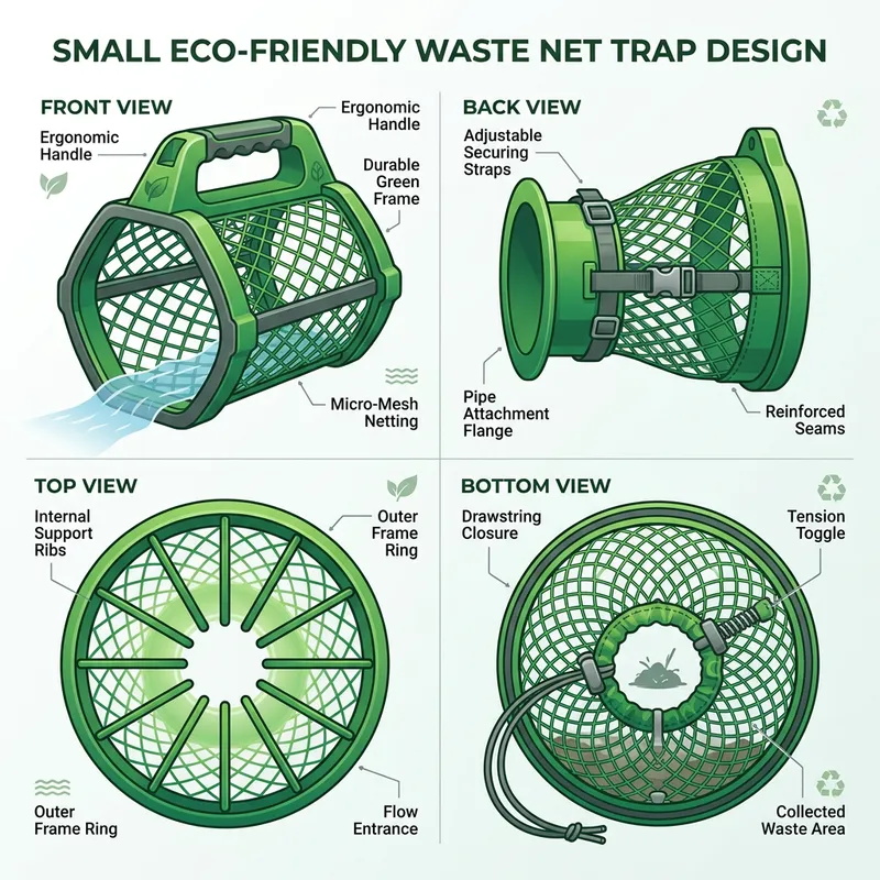 Green Trash Catcher: Compact Waste Net Trap Design