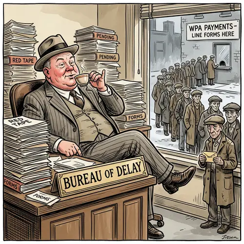 Bureaucrat Amid Unemployment: A Cartoon Perspective