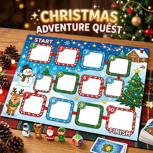 Colorful Children's Board Game with Festive Christmas Design