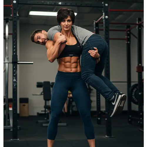 Strong Woman Lifts Man - Empowering Moments