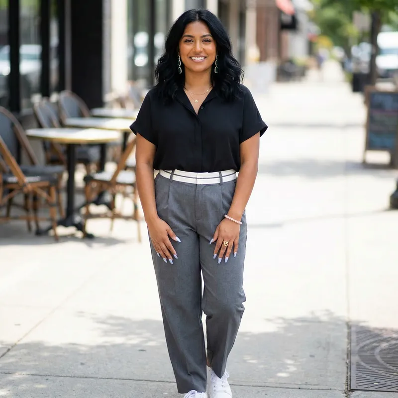Stylish Hispanic Woman with Long Black Hair, Semi-Slim Figure, Oriental Eyes, & Pastel Blue Nails Stylish Hispanic Woman with Long Black Hair, Semi-Slim Figure, Oriental Eyes, & Pastel Blue Nails