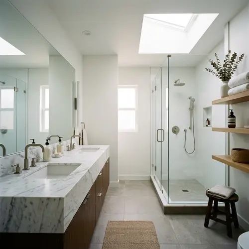 Modern Bathroom with Sleek Marble Countertops