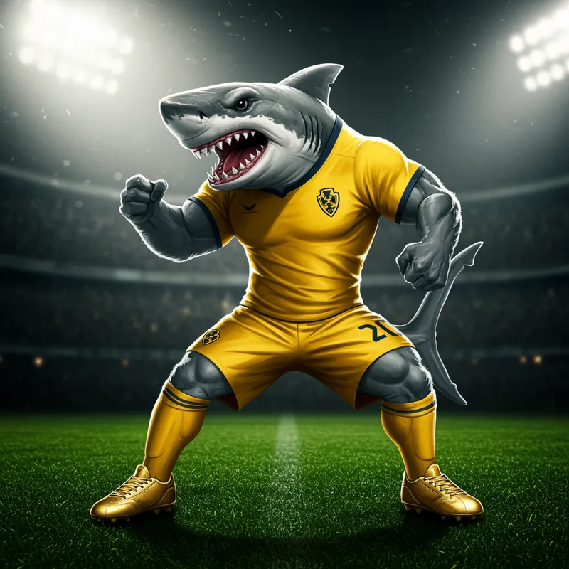 Aggressive Shark Mascot for Football Team Aggressive Shark Mascot for Football Team