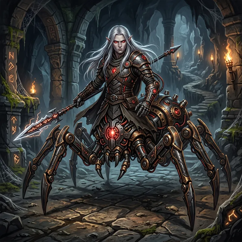 Young Male Arachnid Droid in DnD World