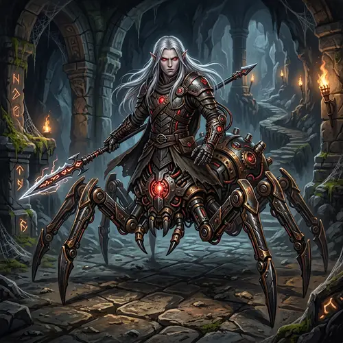 Young Male Arachnid Droid in DnD World