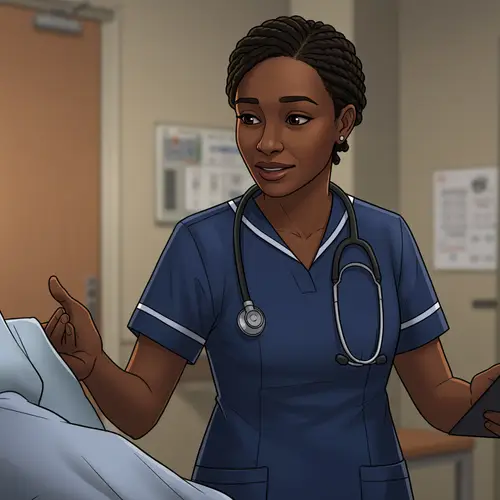 Modern Animation of African American Nurse