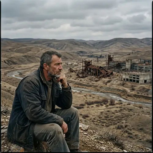 A Man Contemplating a Desolate World