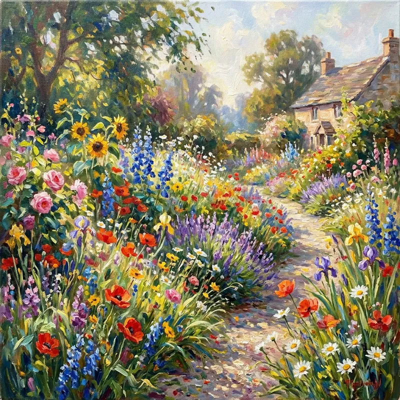 Vibrant Impressionist Floral Art - Fleurs Impressioniste