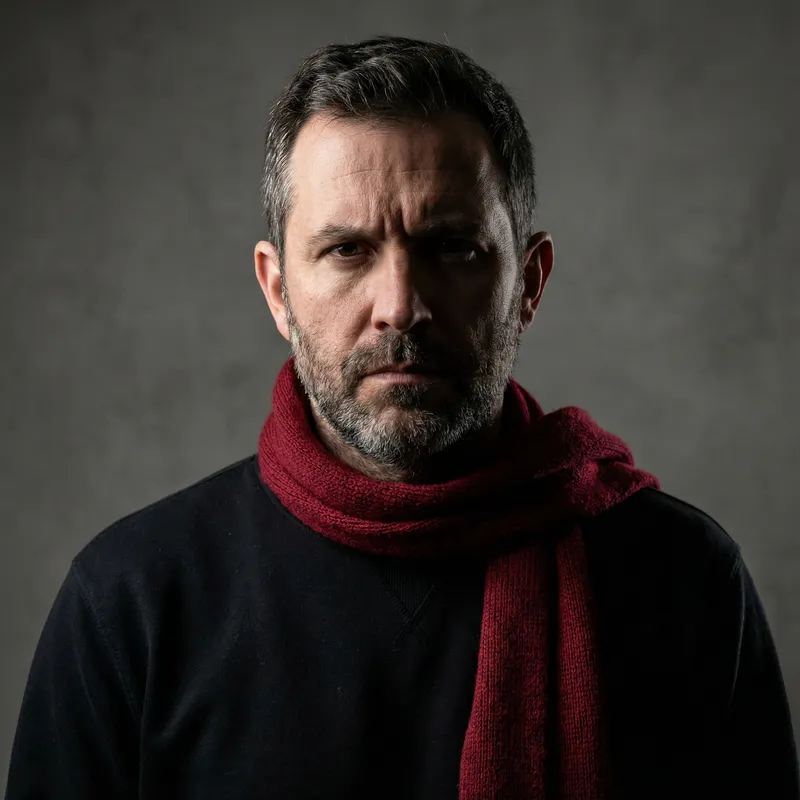 Captivating Close-Up Portrait of a Serious Man