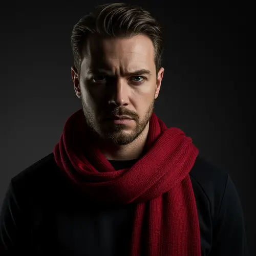 Captivating Close-Up Portrait of a Serious Man