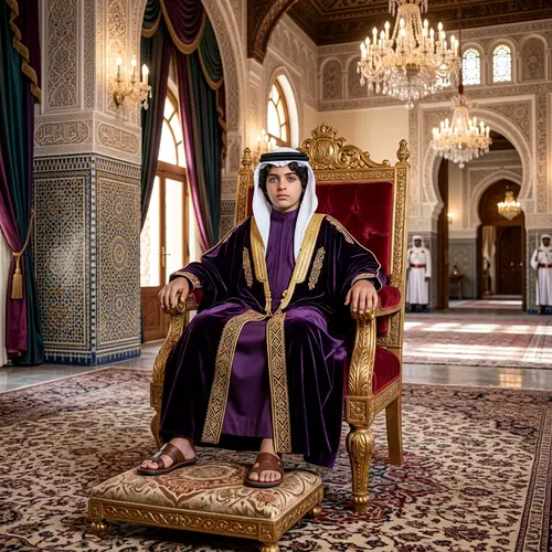Luxurious Purple Arabic Costume | Young Public Figure Portrait