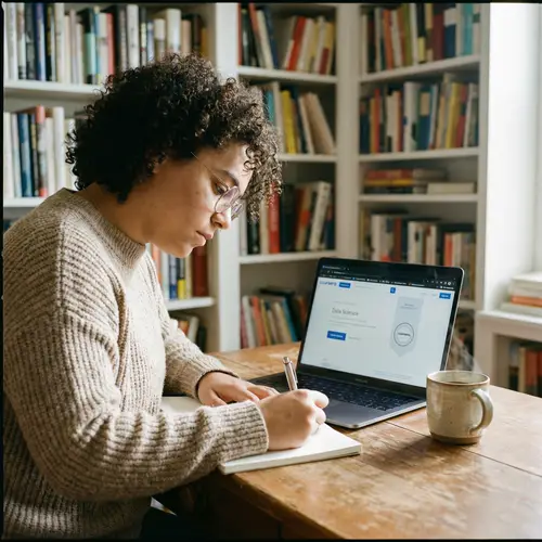 Diverse Individual Studying Online with Modern Laptop | Educational Website