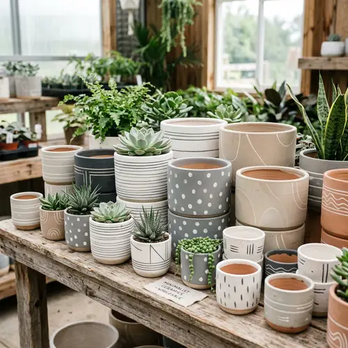Modern Wholesale Plant Pots | Minimalistic Painted Designs