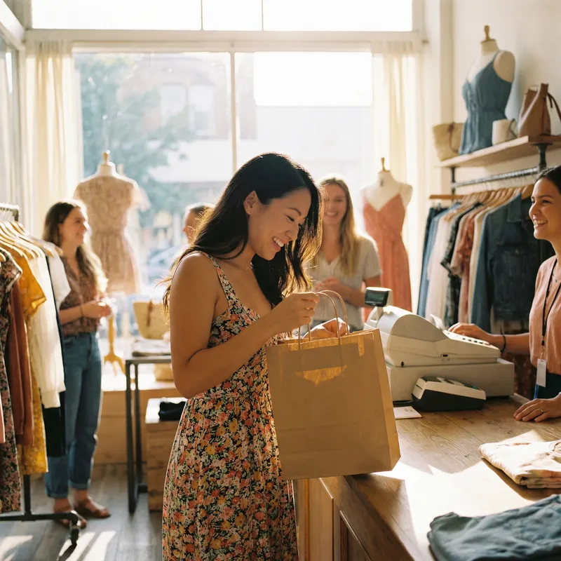 Beautiful Asian Woman Shopping in Boutique | Summer Fashion Experience