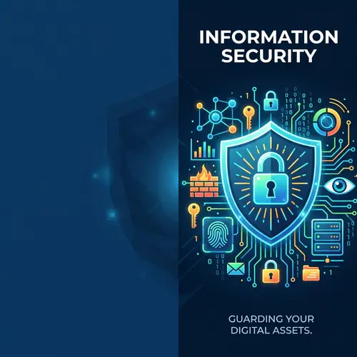 Information Security Image on Dark Blue Background