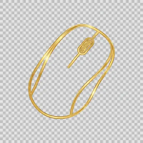 Golden Computer Mouse Icon | Minimalistic Design