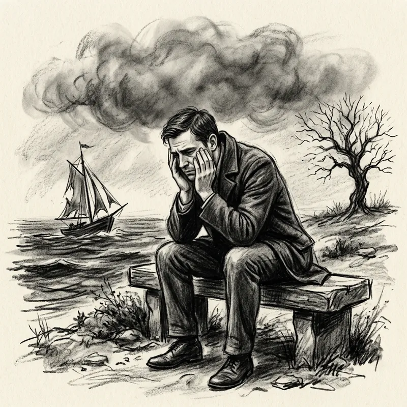 Depression Illustration: Portraying Human Struggle with Solitude