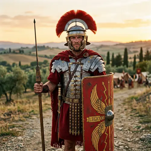Ancient Roman Soldier Portrait | Stoic Legionary in Lorica Segmenta