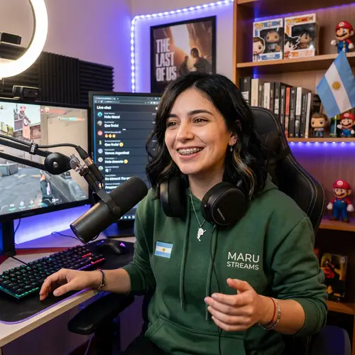 Charming Argentine Streamer with Black Hair and Braces