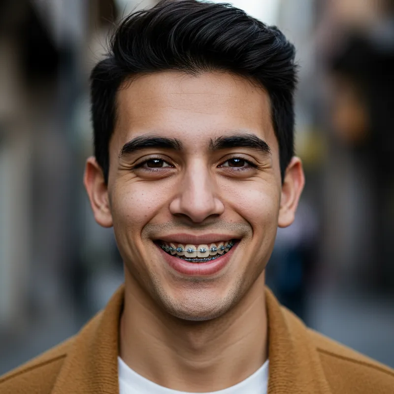 Charming Argentine Streamer with Black Hair and Braces