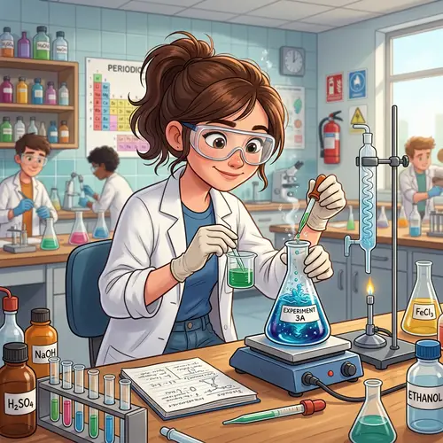 Animated Chemistry Experiment in School Lab
