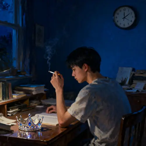 Melancholic Digital Painting of a Young Man