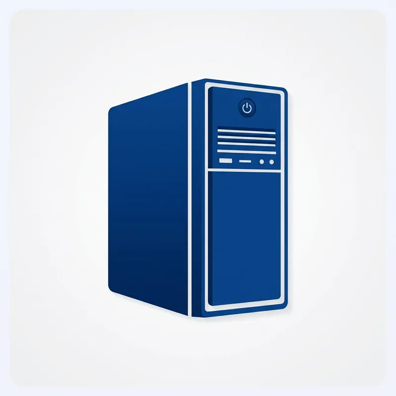 Deep Blue Computer Case Icon | Technology & Sophistication