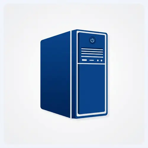 Deep Blue Computer Case Icon | Modern & Minimalist Design