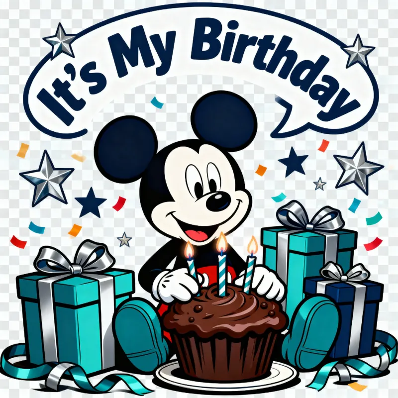 Cute Retro Mickey Mouse Birthday Design for T-Shirts