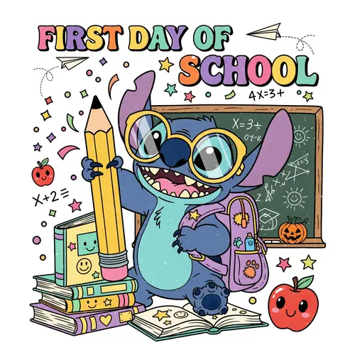 Playful Stitch Retro Cartoon T-Shirt Design