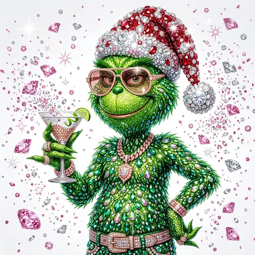 Blinged-Out Grinch: Luxury Style Redefined