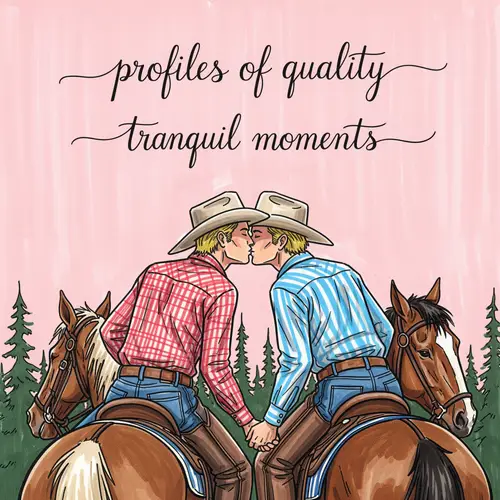 Cowboys in Love: Tranquil Moments Illustration
